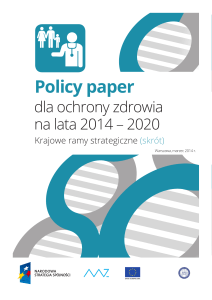 Policy paper - Fundusze Europejskie dla sektora ochrony zdrowia