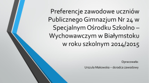 Preferencje zawodowe uczniów Publicznego Gimnazjum Nr 24 w