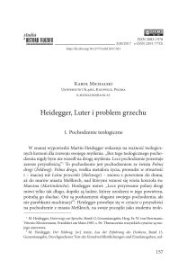 Heidegger, Luter i problem grzechu