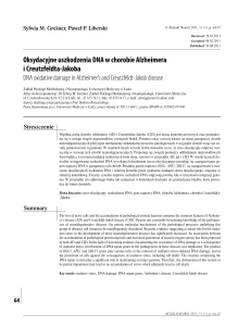 Oksydacyjne uszkodzenia DNA w chorobie Alzheimera i