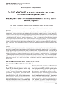 ProGRP, VEGF i CRP w ocenie rokowania chorych na