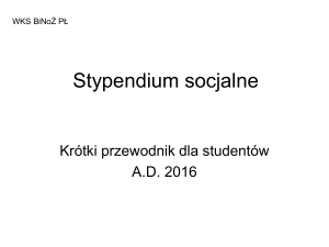 Dokumenty potrzebne do stypendium socjalnego 2016-17