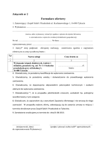 Formularz ofertowy - Zespół Szkół i Przedszkole w Tykocinie