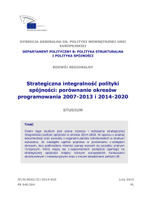 Strategiczna integralność polityki spójności: porównanie okresów