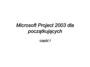 Microsoft Project 2003 dla początkujących