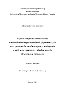 Wybrane czynniki neurotroficzne w odniesieniu do sprawności