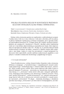 polska filozofia religii w kontekście przemian kultury intelektualnej