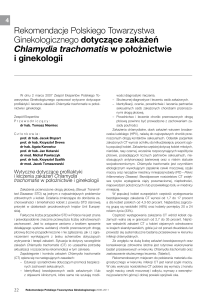 Zakażenia Chlamydia trachomatis w położnictwie i ginkologii