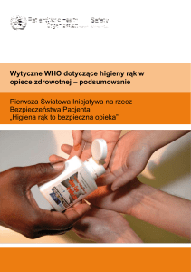 Wytyczne WHO dotyczące higieny rąk w opiece zdrowotnej