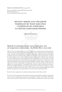 Metody określania związków temperatury wody rzecznej i