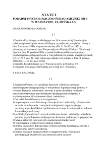 statut - Poradnia Psychologiczno Pedagogiczna nr 4 w Warszawie