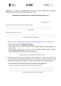 Załącznik nr 8 Oświadczenie VAT dla Partnera