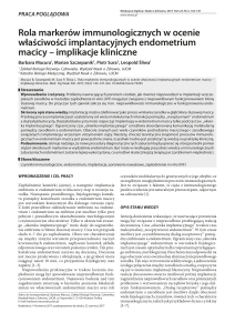 Rola markerów immunologicznych w ocenie właściwości