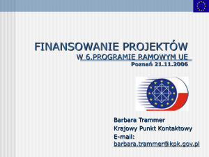 finansowanie projeków w 6. programie ramowym unii