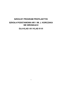 Program profilaktyki - Szkoła Podstawowa nr 1 im. Janusza