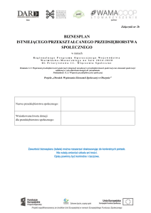 Zał. 2b - Biznesplan - istniejące przedsiębiorstwo - Wama-Coop