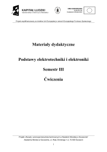 Materiały dydaktyczne Podstawy elektrotechniki i elektroniki