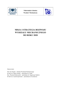 Strategia Rozwoju Wydziału Mechanicznego 2013-2020