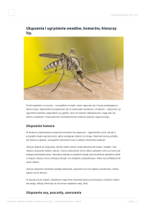 Ukąszenia i ugryzienia owadów, komarów, kleszczy itp