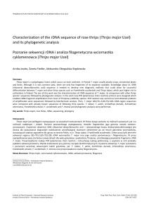 Characterization of the rDNA sequence of rose thrips (Thrips major