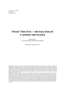 Oracle TimesTen – cała baza danych w pamięci operacyjnej