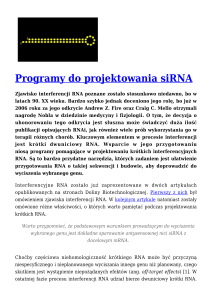Programy do projektowania siRNA,Przygotowanie liniowych