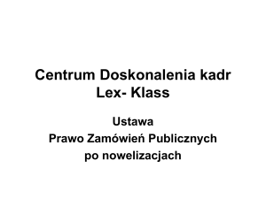 Nowelizacja Prawa Zamówień Publicznych – 2006r.
