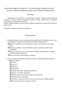kwestionariusz ankiety - Urząd Gminy Kraszewice