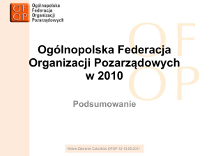prezentacja działalności OFOP w 2011 r.