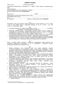 umowa o naukę - Uniwersytet Ekonomiczny w Katowicach