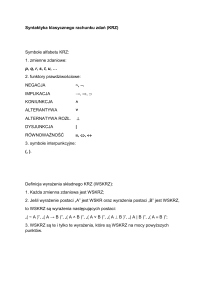 Syntaktyka klasycznego rachunku zdań (KRZ) Symbole alfabetu
