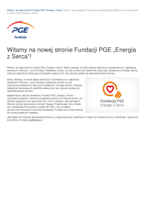 Witamy na nowej stronie Fundacji PGE „Energia z Serca”!