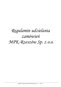 Regulamin udzielania zamówień publicznych MPK-Rzeszów