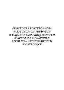 procedury postępowania w sytuacjach trudnych wychowawczo i