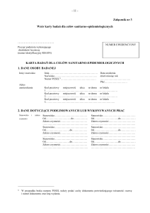 1 Załącznik nr 3 Wzór karty badań dla celów sanitarno
