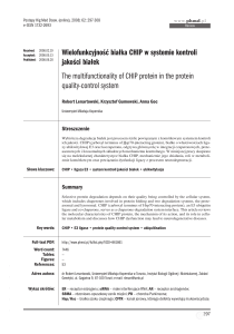 Wielofunkcyjność białka CHIP w systemie kontroli jakości białek The