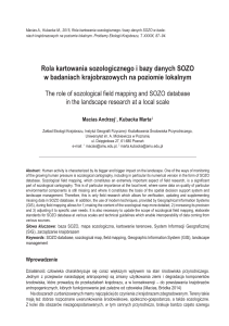 Rola kartowania sozologicznego i bazy danych SOZO w badaniach
