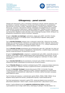 Glikogenozy - panel szeroki