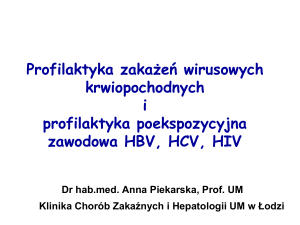 Profilaktyka poekspozycyjna zawodowa HBV, HCV, HIV