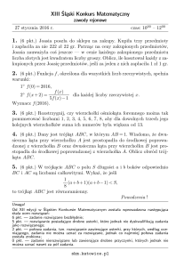XIII Śląski Konkurs Matematyczny