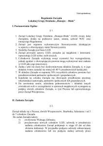 Regulamin Zarządu - LGD Dunajec