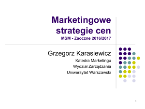Marketingowe strategie cen - WZ UW