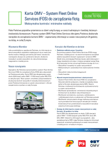 Karta OMV – System Fleet Online Services (FOS) do