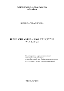 jezus chrystus jako świątynia wj 2,13-22
