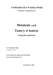 Metateatr czyli Teatr/yw teatrze