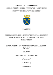 3o listopada 2011 (środa) - Instytut Rosji i Europy Wschodniej