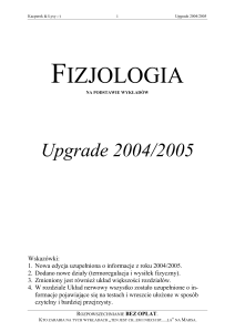 Wykłady z fizjologii "Upgrade 2004/2005"