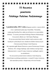 72 Rocznica powstania Polskiego Państwa Podziemnego 2011