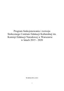 Program Rozwoju SCEK_2015-2020 - Stołeczne Centrum Edukacji