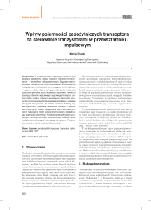 Wpływ pojemności pasożytniczych transoptora na sterowanie